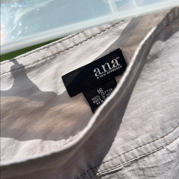 ANA A New Approach Light Tan Midi Skirt with Belt Tie Accent Women's Size 16 GUC - Picture 4 of 10